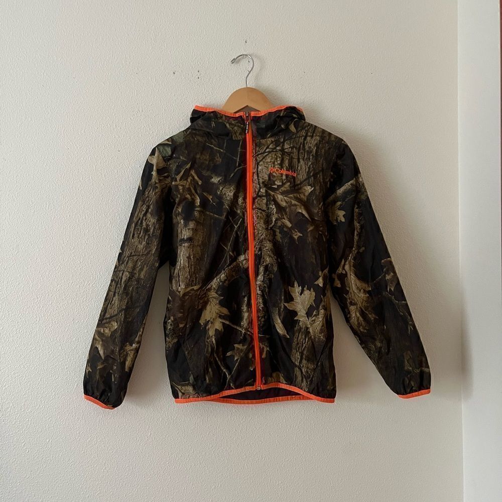 Columbia Boys Pixel Grabber Camo/DK Gray Reversible Jacket Size Youth 14-16